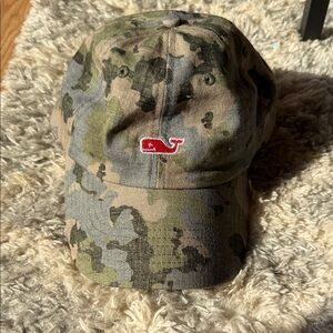 Vineyard Vines Camouflage Cap with Red Embroidery